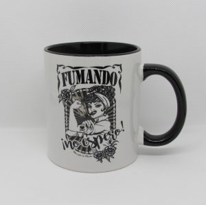 Taza La Fumadora sobra blanco