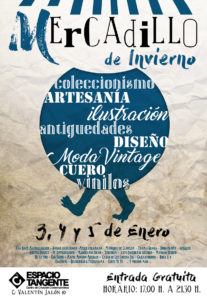 Cartel Mercadillo Invierno Espacio Tangente Manojito de Claveles