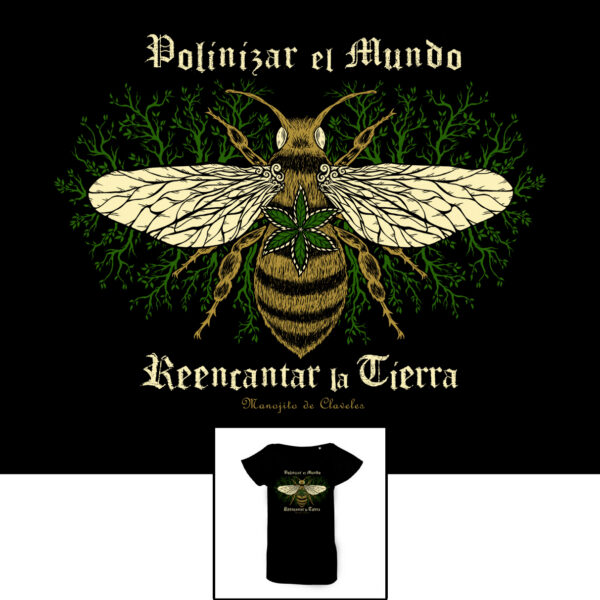 camiseta polinizar el mundo para mujer