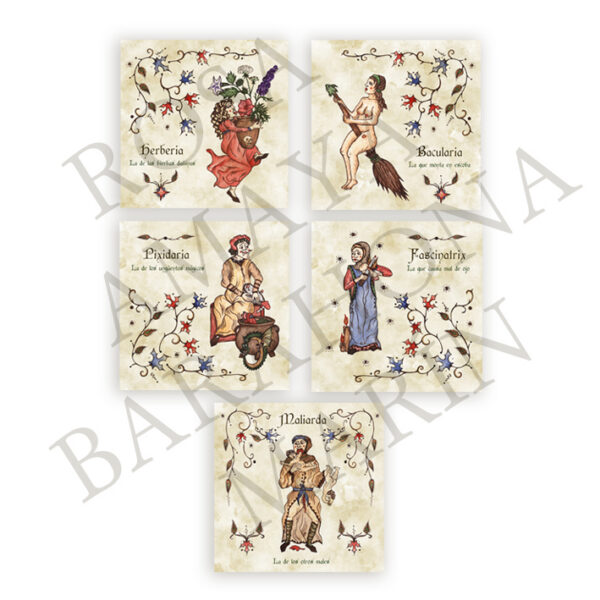Azulejos Brujas ilustrados - Tipos de Brujas de Giordano de Bérgamo
